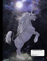 Magical Unicorn In The Moonlight Composition Notebook - Graph Paper - 200 Pages / 100 Sheets, 9-3/4" x 7-1/2" 1987700570 Book Cover