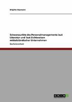 Schwerpunkte des Personalmanagements laut Literatur und laut Sichtweisen mittelst�ndischer Unternehmen 3640112687 Book Cover