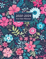 2020-2024 Five Year Planner: Five Year Monthly Planner 8.5 x 11 with Coloring Pages (Volume 2) (Floral Planner 2020) 1692823140 Book Cover