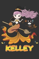 Kelley: Kelley Halloween Beautiful Mermaid Witch, Create An Emotional Moment For Kelley?, Show Kelley You Care With This Personal Custom Gift With Kelley's Very Own Planner Calendar Notebook Journal 1699453179 Book Cover