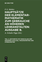Arithmetik mit Einschluß der niederen Analysis, Trigonometrie und Stereometrie 3112665090 Book Cover