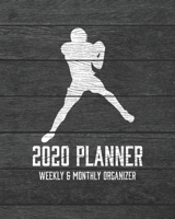 2020 Planner Weekly and Monthly Organizer: American Football Dark Wood Vintage Rustic Theme - Calendar Views with up to 130 Inspirational Quotes - Jan 1st 2020 to Dec 30th 2020 - Holidays Included 1677416777 Book Cover