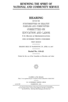 Renewing the spirit of national and community service 1691431281 Book Cover
