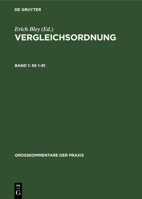 �� 1-81: Vergleichsordnung. Kommentar, Band 1 3112307631 Book Cover