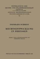 Rechtsentwicklung in Preussen 3642982557 Book Cover