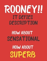 Rooney... It Defies Description: Wayne Rooney Notebook/ Journal/ Workbook For Manchester United Fans 100 A4 Lined Pages 8.5 x 11 1673668674 Book Cover
