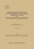 Galaktozentrische Bahnelemente Von 1026 Fixsternen in Der Nachsten Umgebung Der Sonne 3662374900 Book Cover