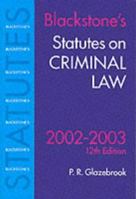 Statutes on Criminal Law 1841742120 Book Cover