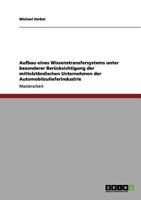 Aufbau eines Wissenstransfersystems unter besonderer Ber�cksichtigung der mittelst�ndischen Unternehmen der Automobilzulieferindustrie 3640989511 Book Cover