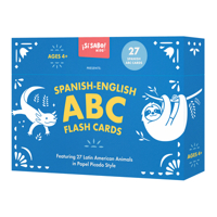 Spanish-English ABC Flash Cards: 27 Bilingual Alphabet Flash Cards Featuring Latin American Animals in a Papel Picado Design (Sí Sabo Kids) 1963183444 Book Cover