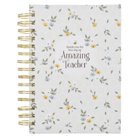 With Love Inspirational Journal: Thank You for Bee-ing an Amazing Teacher, Honeycomb Pastel Floral, 192 Ruled Pages, Large Wirebound Notebook (8.4" x 6.4" x 1") 1959982095 Book Cover