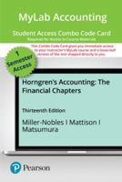 Mylab Accounting with Pearson Etext -- Combo Access Card -- For Horngren's Accounting, the Financial Chapters 0136715281 Book Cover
