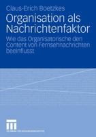 Organisation Als Nachrichtenfaktor 3531154893 Book Cover