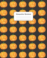 Composition Notebook: Orange Halloween Pumpkin - Black Cover 1698841280 Book Cover
