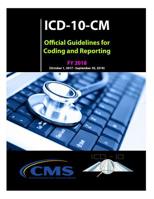 ICD-10-CM Official Guidelines for Coding and Reporting - FY 2018 1979540039 Book Cover