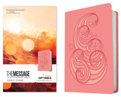 The Message Deluxe Gift Bible (Leather-Look, Pink and Gold Waves): The Bible in Contemporary Language 1641586095 Book Cover