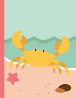 Crab Notebook: Blank Lined, College ruled, Journal Notebook, Cute Animal Notebook, for Girls or Boys, 8.5 x 11 lined 110 pages, for kids school students and teachers 1070378240 Book Cover