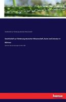 Gesellschaft Zur Forderung Deutscher Wissenschaft, Kunst Und Literatur in Bohmen 3741126675 Book Cover