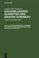 [nachgelassene Schriften] Nachgelassene Schriften Des Grafen Gobineau: [2], 2, 1 3111195775 Book Cover