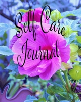 Self Care Journal: Positive Thoughts and Inspirational Quotes Featuring Elegant Pink Hibiscus with Wavy Blue Foliage Original Digital Oil Painting Cover Artwork 1658104366 Book Cover