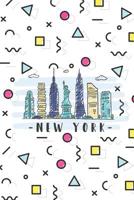 New York: Neutral Wide-Ruled Blank Journal Travelers Notebook With City Skyline Cover 1096727927 Book Cover