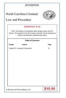 North Carolina Criminal Law and Procedure-Pamphlet 58 150298833X Book Cover