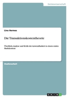 Die Transaktionskostentheorie 365606685X Book Cover