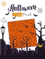 Halloween Maze: Intermediate Maze brain game puzzle book - Great Halloween holiday gift idea for adults and children B08FSBT2VR Book Cover