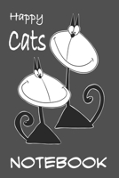 Happy Cats: A lined notebook with a small image on every page 1661206522 Book Cover