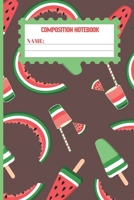 Composition Notebook: Watermelon gifts: cute & elegant Woody Brown colored pattern college ruled lined paper to write in. 1692655701 Book Cover
