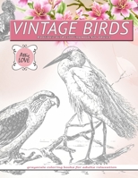 VINTAGE BIRDS Realistic bird coloring book for adults: grayscale coloring books for adults relaxation B08QW8398N Book Cover