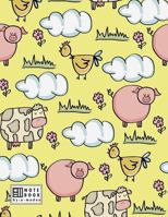 Notebook: Cute animals on yellow cover and Dot Graph Line Sketch pages, Extra large (8.5 x 11) inches, 110 pages, White paper, Sketch, Draw and Paint 1724422413 Book Cover