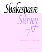 Shakespeare Survey 7: Style and Language 0521523923 Book Cover
