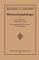 Warmewirtschaftsfragen 3662333910 Book Cover