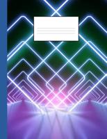 80s notebook: A fun and trendy 80's theme composition book: College ruled, soft back: Perfect for school work: Vaporwave neon light design 1091254311 Book Cover