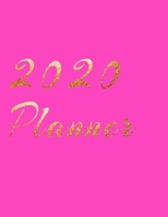 2020 Planner Weekly and Monthly Jan 1, 2020 to Dec 31, 2020 year planner gilt Auric Aureate & golden style lover Pink Cover day by day scheduler agenda Weekly & Monthly Planner & planning Calendar Vie 1677403705 Book Cover