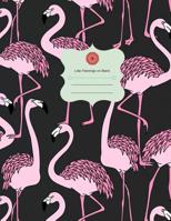 Lilac Flamingo on Black: Pattern Notes Journal Diary Empty to Write in 1092714189 Book Cover