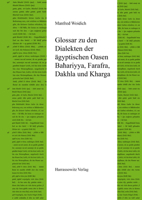 Agyptische Dialekte / Glossar Zu Den Dialekten Der Agyptischen Oasen Bahariyya, Farafra, Dakhla Und Kharga: Agyptische Dialekte, Teil 2 3447118555 Book Cover