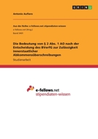 Die Bedeutung von § 2 Abs. 1 AO nach der Entscheidung des BVerfG zur Zulässigkeit innerstaatlicher Abkommensüberschreibungen (German Edition) 3346170322 Book Cover