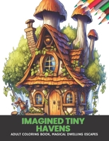 Imagined Tiny Havens: Adult Coloring Book, Magical Dwelling Escapes, 50 pages, 8.5 x 11 inches B0CGL3JLP9 Book Cover
