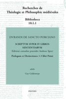 Durandi de Sancto Porciano: Scriptum Super IV Libros Sententiarum. Buch I, Prologus Et DD. 1-3 9042931493 Book Cover