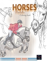 Realistic horses coloring book: adult coloring books animals 501449689X Book Cover