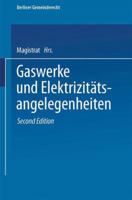 Gaswerke Und Elektrizitatsangelegenheiten 3662236672 Book Cover