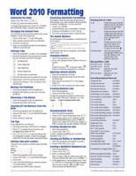 Microsoft Word 2010 Formatting Quick Reference Guide 1936220202 Book Cover