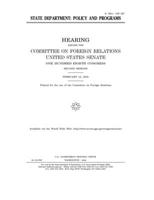 State Department: policy and programs 1673877559 Book Cover
