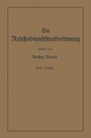 Die Reichsdienststrafordnung (Rdsto) 3642939295 Book Cover