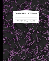COMPOSITION NOTEBOOK Wide Ruled: Journal Notepad Diary Marble Black Purple Girls Back to School Gift 1700399934 Book Cover