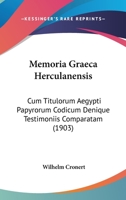 Memoria Graeca Herculanensis... 1168107210 Book Cover