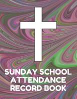 Sunday School Attendance Record Book: Attendance Chart Register for Sunday School Classes, Dark Swirl Cover 1077106211 Book Cover