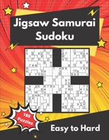 Jigsaw Samurai Sudoku Easy to Hard: irregular multi-Sudoku puzzles for adults B088N7WY32 Book Cover